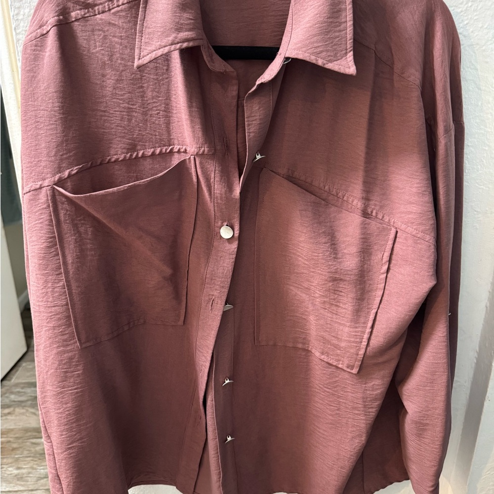 Mauve Button-Up Shirt